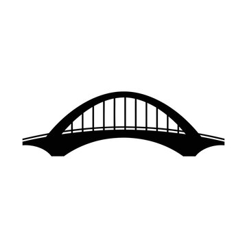 Modern Arch Bridge Silhouette Vector Graphic