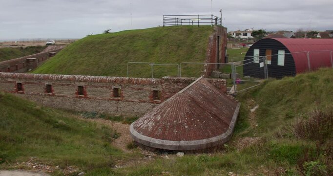 Panning Shot of the east side of Shoreham Fort,