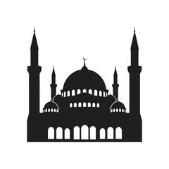 Fototapeta premium Mosque Silhouette - Islamic Architecture Landmark Icon