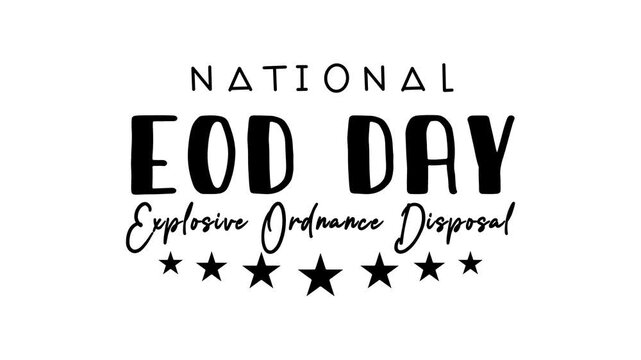 National eod day text animation, suitable for social media posts and commemorative event promotions. Celebrate courage.
