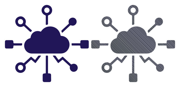 Connected cloud network symbolizing data transfer and digital communication