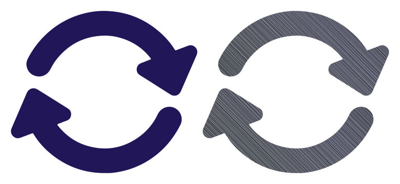 Two circular arrows symbolizing refresh and renewal, representing continuous process.