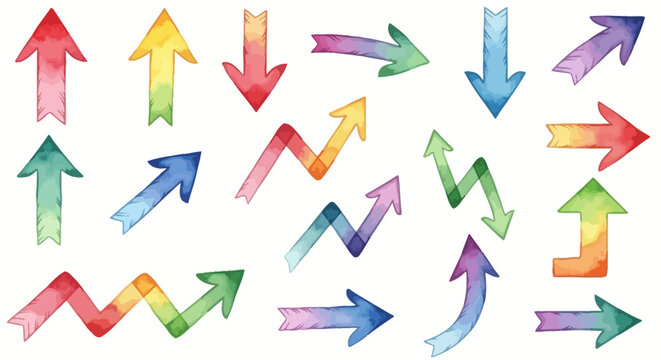 Colorful Arrows Pointing Different Directions.