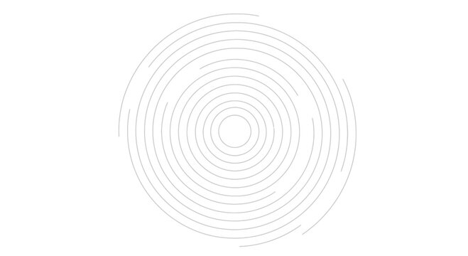 Concentric circles, gray geometric pattern, vector design element, abstract background