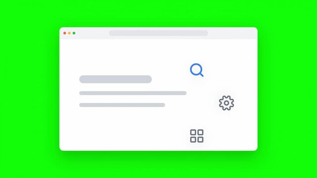 Browser window interface illustration on a green background