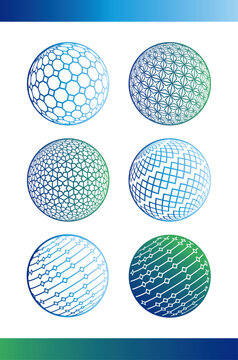 Set of Editable Globe vector for digitala and print media