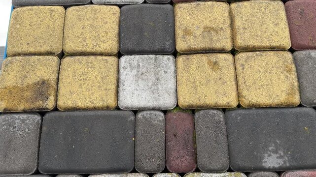Interlocking paving stones on a surface