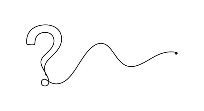Minimalist question mark icon continuous line illustration with line art