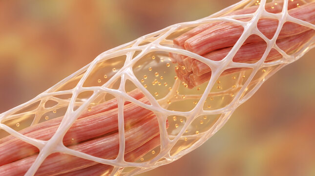 3D Muscle Fiber Connective Tissue Matrix Gold Nanoparticle Biology Anatomy Physiology Research