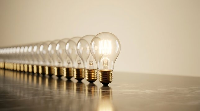 Listrik lampu bohlam terang dan hemat energi dalam rangkaian inovatif modern untuk efisiensi energi dan pencahayaan yang cerdas