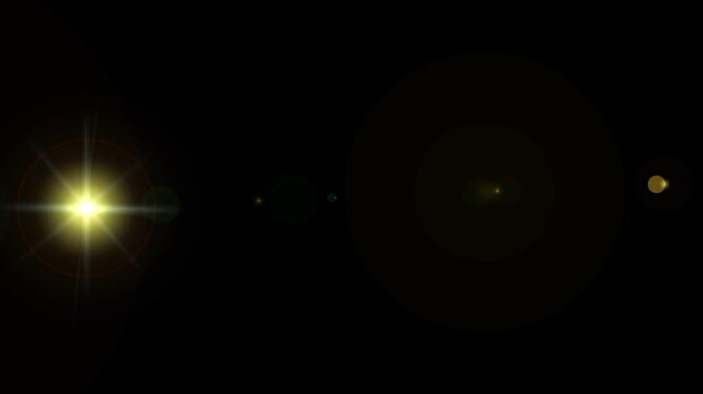 レンズフレアが右から左へ流れる背景動画_イエロー_グリーン
