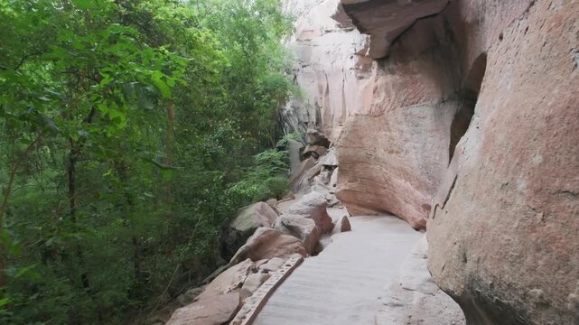 Pha Taem National Park in the Sirindhorn district at the border between Thailand and Laos, Thailand