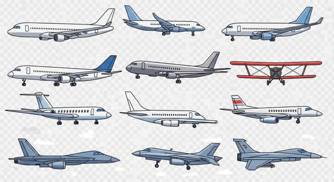 Collection of diverse aircraft designs and models.