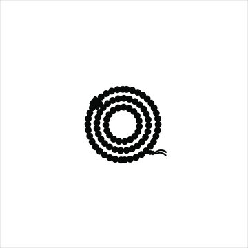 Minimalist black and white vector illustration of a coiled snake, isolated on white background, perfect for logos, icons, and graphic design projects.