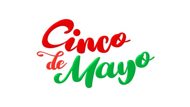 Cinco de mayo text animation perfect for holiday themed designs, party invitations, social media posts, and festive decorations.
