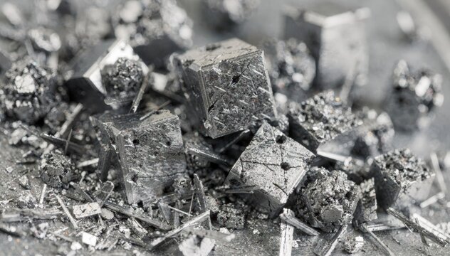 Detailed footage of mixed silver halide microcrystals combining cubic and tabular shapes revealing diverse crystal structures in a controlled microscopy environment.