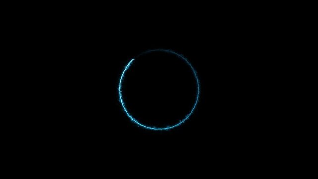 Glowing Blue Ring Animation Effect Keywords: circle, ring, blue, glowing, light, energy