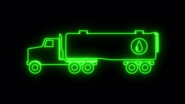 Truck neon icon 4K video animation