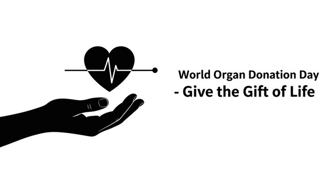 World Organ Donation Day Give the Gift of Life Heart Symbol.