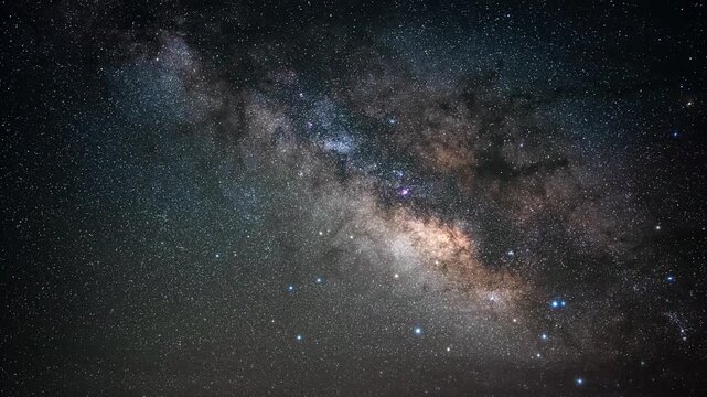 Milky Way Timelapse over La Palma Canary Islands just as Saharan Dust Calima Storm Arrives; Night Sky Astrophotography and Atmospheric Haze Phenomenon