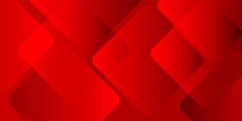 Fototapeta premium Abstract red geometric background with overlapping rounded squares and gradient shapes. Dynamic modern vector backdrop for corporate identity, tech banner, and sports promotion.