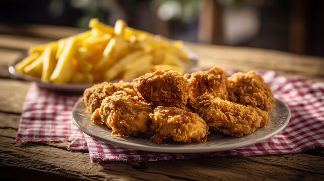 Muslitos de pollo en la mesa