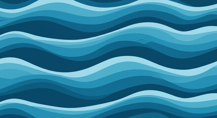 Fototapeta premium Seamless pattern of wavy blue lines