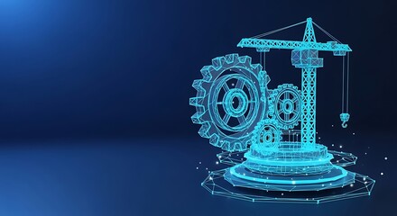 Industry and construction elements low poly art low poly international workers' day. 8K with industry construction engineering machinery low poly international workers' day. 8K