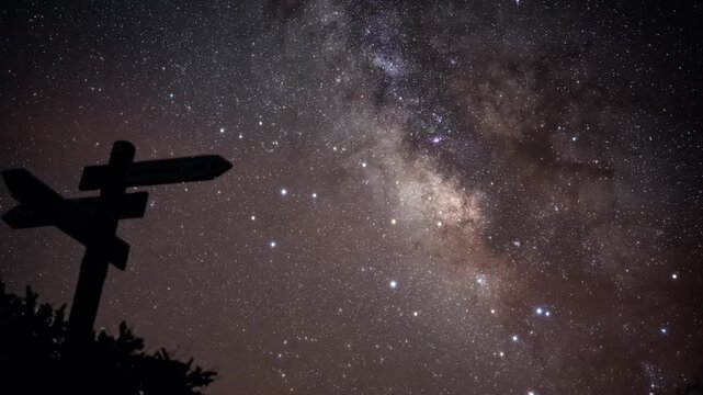 Milky Way Timelapse over La Palma Canary Islands just as Saharan Dust Calima Storm Arrives; Night Sky Astrophotography and Atmospheric Haze Phenomenon
