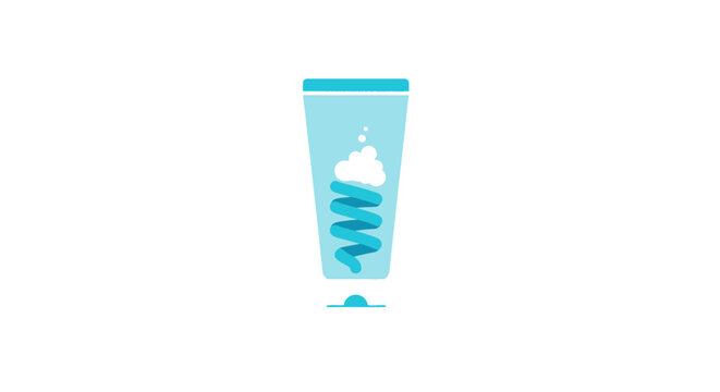 A tube of blue toothpaste squeezed out.
