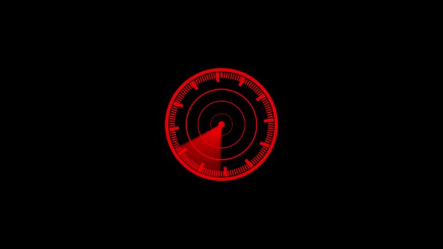  Radar screen scanning for targets with concentric circles and directional sweep. Radar screen scan signal navigation system. Futuristic digital interface technology tracking ... 