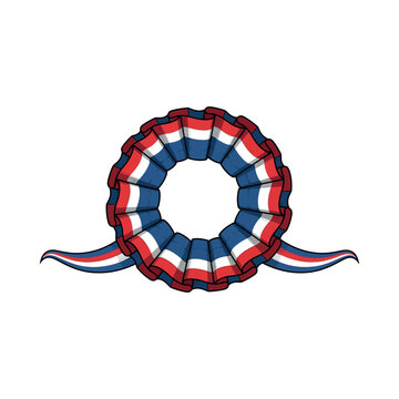 Red white and blue ribbon rosette.