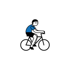 Fototapeta premium Man Riding a Bicycle Outdoors Freely.
