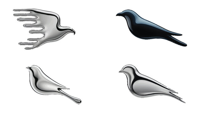 Artistic Avian Ensemble: A captivating array of artistic bird depictions, each with unique forms and finishes, showcase the versatility and beauty of avian designs.