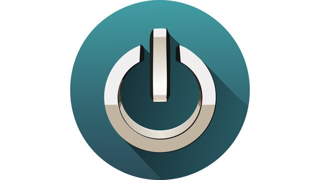 Power button icon representing device control startup shutdown and energy activation system symbol vector