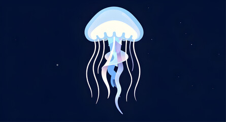 blue jellyfish, ocean creature, marine animal, underwater life, sea jellyfish, aquatic animal, cartoon jellyfish, floating jellyfish, jellyfish illustration, ocean life, sea creature, marine design, w © mrpixel