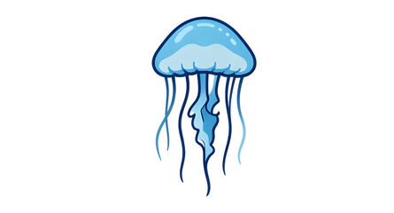 blue jellyfish, ocean creature, marine animal, underwater life, sea jellyfish, aquatic animal, cartoon jellyfish, floating jellyfish, jellyfish illustration, ocean life, sea creature, marine design, w © mrpixel