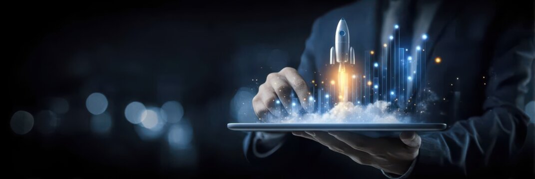 In a digital environment, the stylus of an AI traces a rocket idea, ensuring that no virus can stall the final launch.