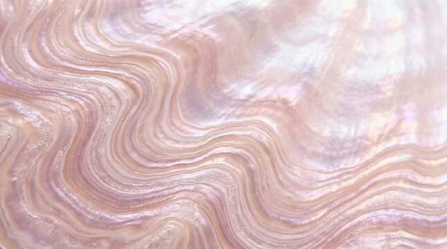 Mother of pearl surface with wavy iridescent texture
