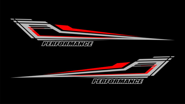 Wrap Design For Car vectors. Sports stripes, car stickers black color. Racing decals for tuning