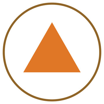 Orange triangle inside circle. Minimal geometric vector icon for balance, direction, and modern logo design projects.