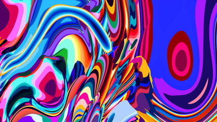 Fototapeta premium Colorful abstract psychedelic swirl pattern with vibrant waves