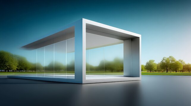 Modern glass structure showcasing innovative architectural design.