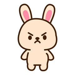 Obraz premium Kawaii Angry Rabbit Character Illustration