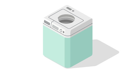 Fototapeta premium Isometric Vector Illustration of a Modern Mint Green Top-Loading Washing Machine for Laundry and Housework