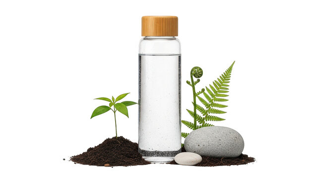 Natural Skincare Product with Herbs and Soil