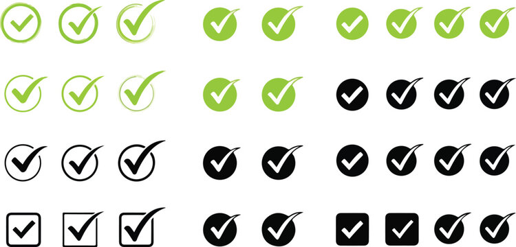 Check mark symbols icons.