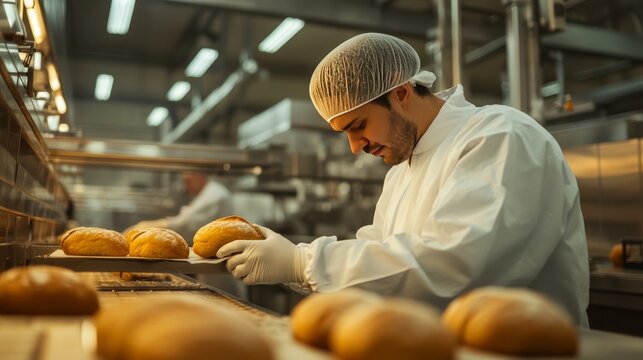 Baking process artisan bread production bakery industry photography industrial environment close-up viewpoint craftsmanship concept