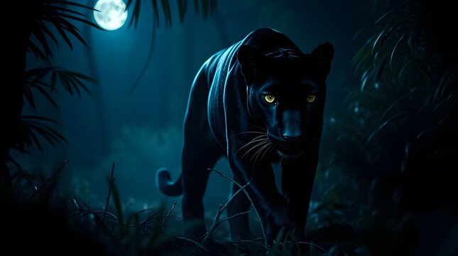Fierce black panther head illustration isolated on white background

