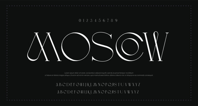 
Art deco alphabet font. Urban abstract banner with typed letters. Trendy futuristic logo with round shape, vector art 